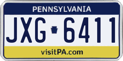 PA license plate JXG6411
