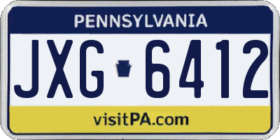 PA license plate JXG6412