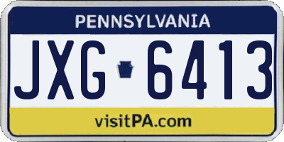 PA license plate JXG6413