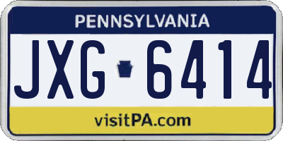 PA license plate JXG6414