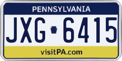 PA license plate JXG6415
