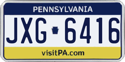 PA license plate JXG6416