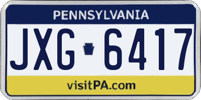 PA license plate JXG6417