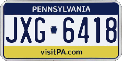 PA license plate JXG6418