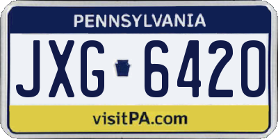 PA license plate JXG6420