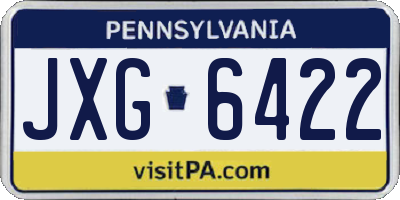 PA license plate JXG6422