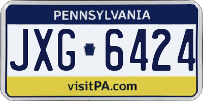 PA license plate JXG6424