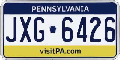 PA license plate JXG6426
