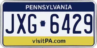 PA license plate JXG6429
