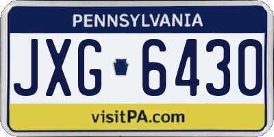 PA license plate JXG6430