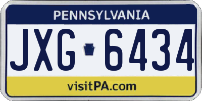 PA license plate JXG6434