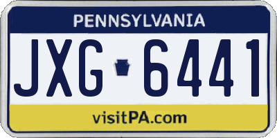 PA license plate JXG6441
