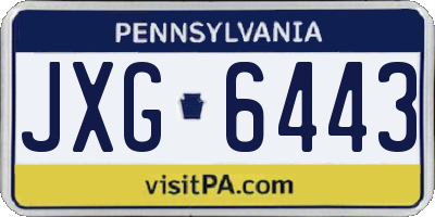 PA license plate JXG6443