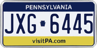 PA license plate JXG6445