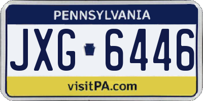 PA license plate JXG6446