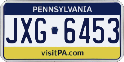 PA license plate JXG6453