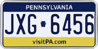 PA license plate JXG6456