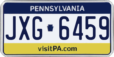 PA license plate JXG6459
