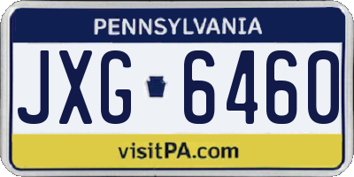 PA license plate JXG6460