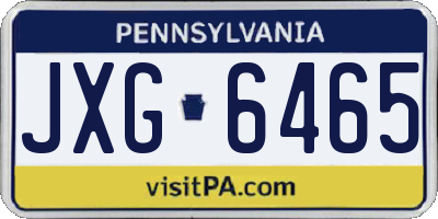 PA license plate JXG6465