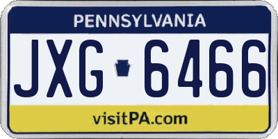 PA license plate JXG6466