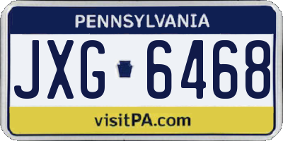 PA license plate JXG6468