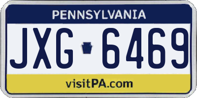 PA license plate JXG6469