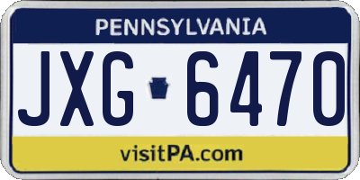 PA license plate JXG6470