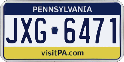 PA license plate JXG6471