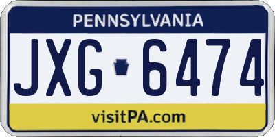 PA license plate JXG6474