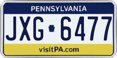 PA license plate JXG6477