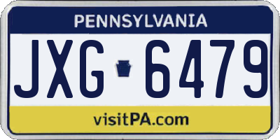 PA license plate JXG6479