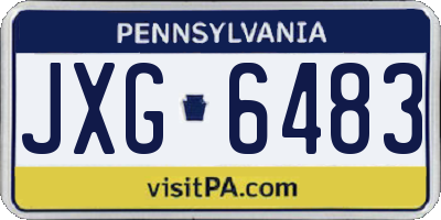 PA license plate JXG6483