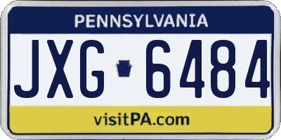 PA license plate JXG6484