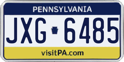 PA license plate JXG6485