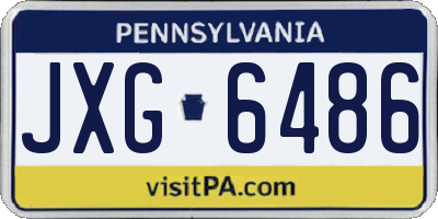 PA license plate JXG6486