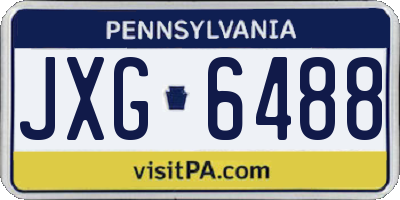 PA license plate JXG6488