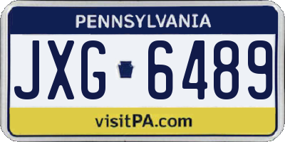 PA license plate JXG6489