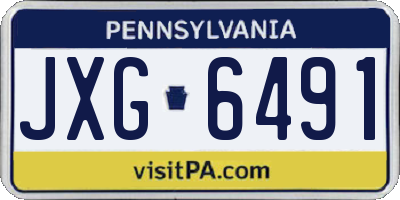 PA license plate JXG6491