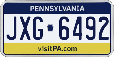 PA license plate JXG6492