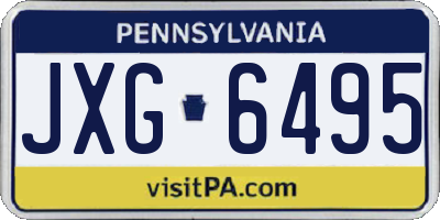 PA license plate JXG6495