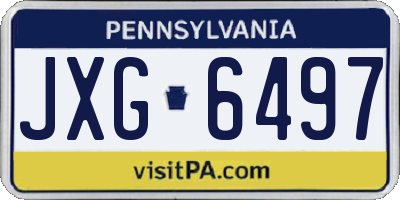 PA license plate JXG6497