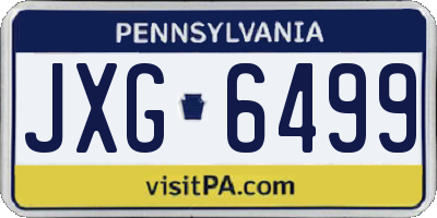 PA license plate JXG6499