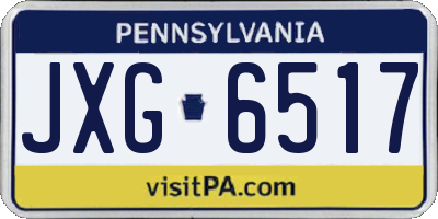 PA license plate JXG6517