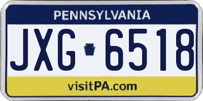 PA license plate JXG6518