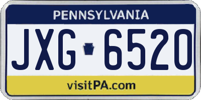 PA license plate JXG6520