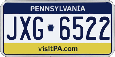 PA license plate JXG6522