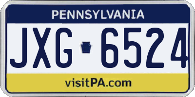 PA license plate JXG6524