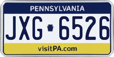 PA license plate JXG6526