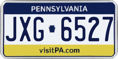 PA license plate JXG6527